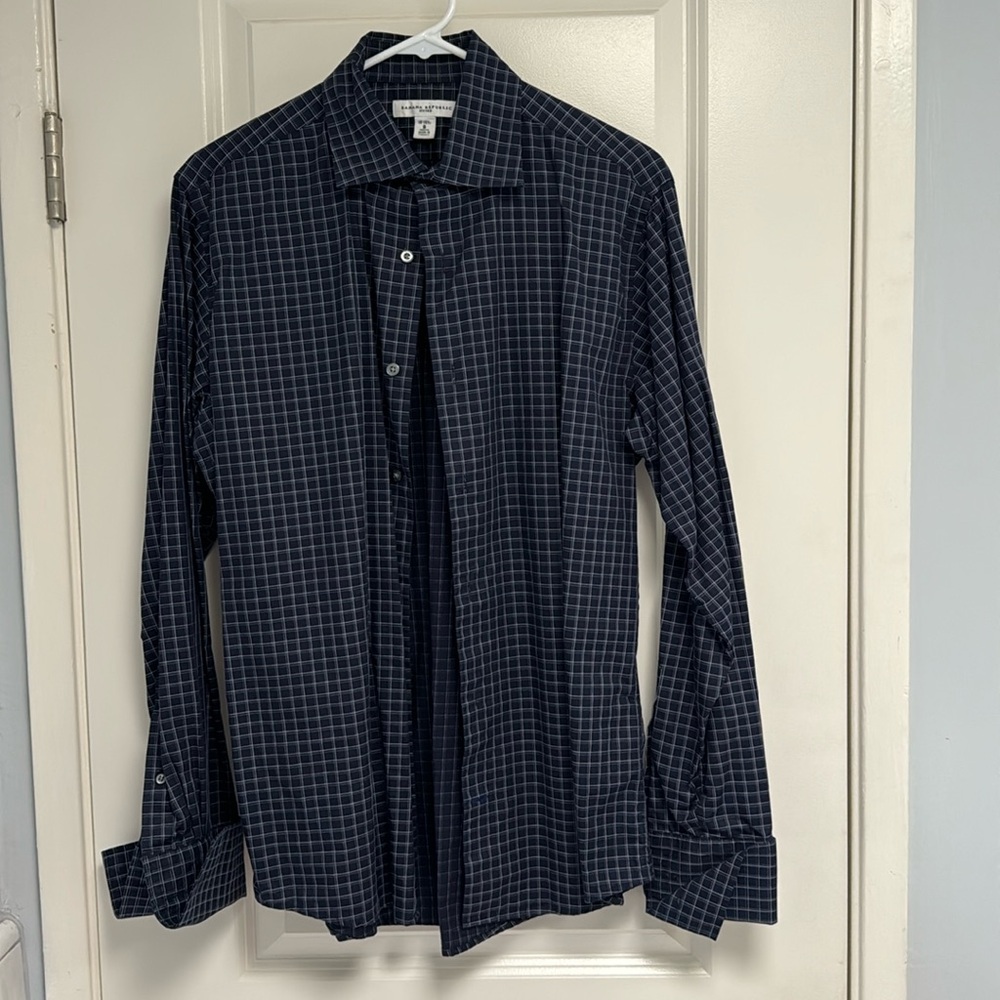 Banana Republic - button down shirt - french cuffs - slim fit - small - 14-14.5